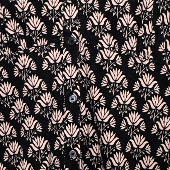 Boden Button Jersey Mini Tea Dress in Black Passion Stamp Size 4R - Picture 11 of 16